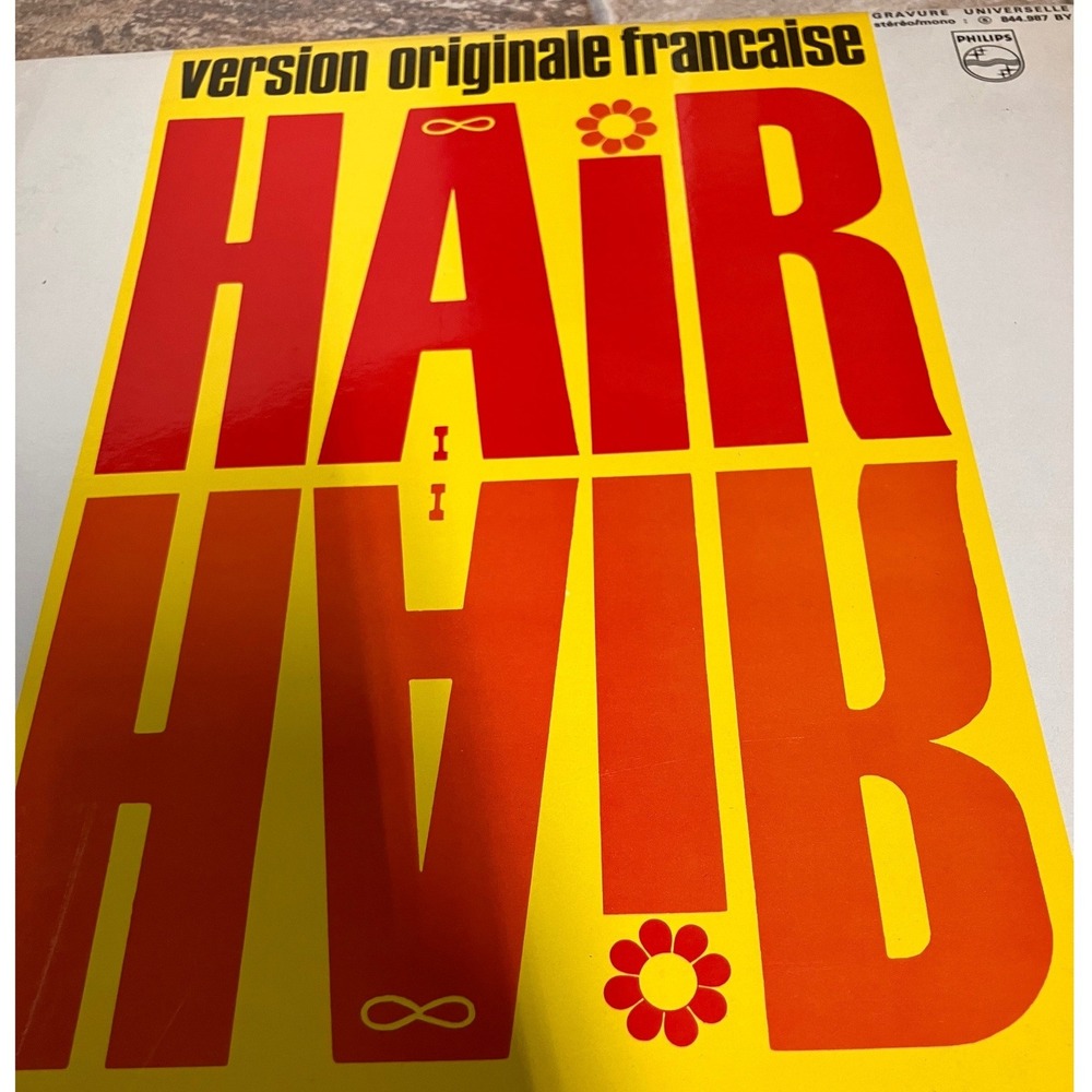 Hair Original French Cast Vinyl LP Julien Clerc Philips 844.987 BY Rock Musical